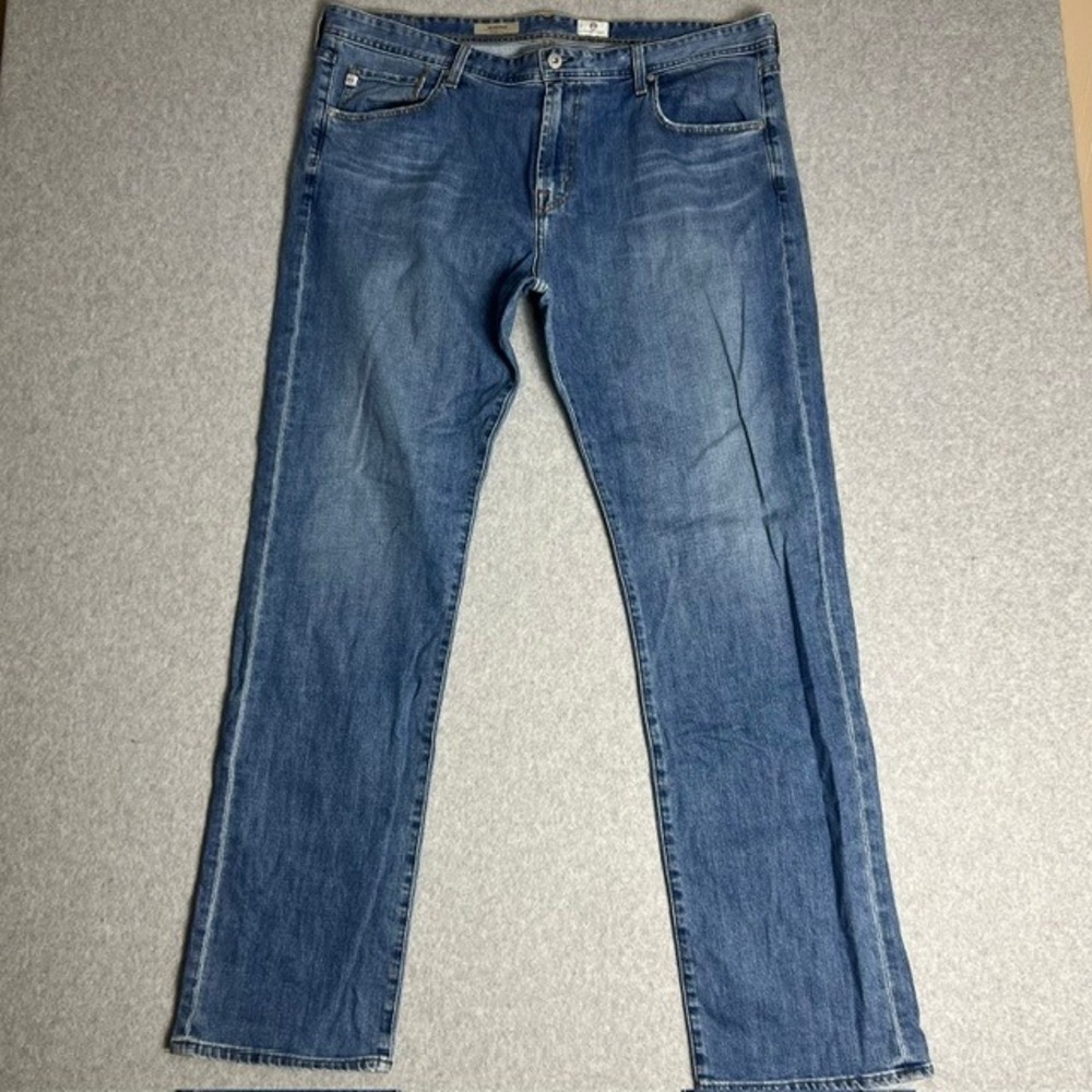 AG Adriano Goldschmied Men’s Straight Jeans in Medium Blue